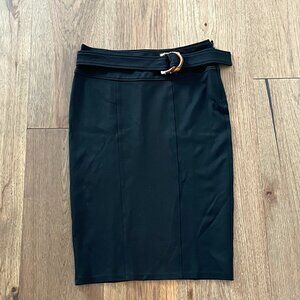 Gucci Vintage Stretch Pencil Skirt with Bamboo belt
